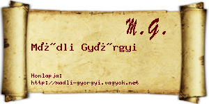 Mádli Györgyi névjegykártya